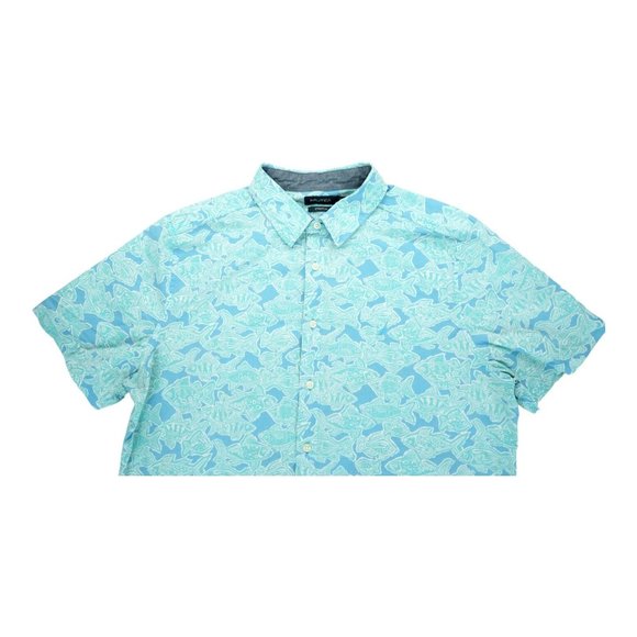 Nautica Shirt Adult Extra Large‎ Blue Outdoors Button Up Casual Camp Mens - Picture 3 of 4